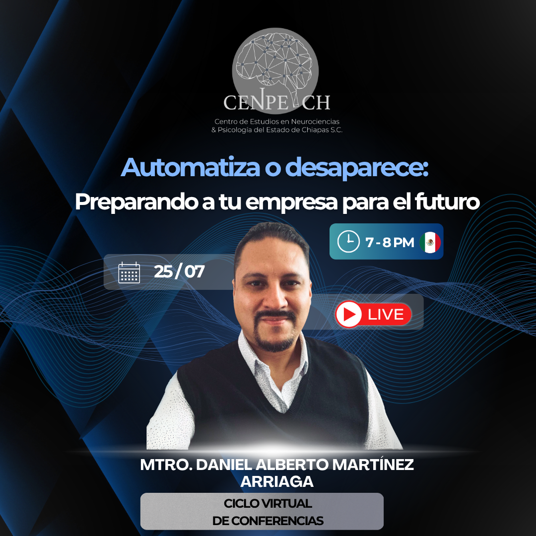 Fotografía 🚀 𝗣𝗿𝗲𝗽𝗮́𝗿𝗮𝘁𝗲 𝗽𝗮𝗿𝗮 𝘁𝗿𝗮𝗻𝘀𝗳𝗼𝗿𝗺𝗮𝗿 𝘁𝘂 𝘃𝗶𝘀𝗶𝗼́𝗻 𝗲𝗺𝗽𝗿𝗲𝘀𝗮𝗿𝗶𝗮𝗹. 𝗘𝗹 𝗖𝗶𝗰𝗹𝗼 𝗩𝗶𝗿𝘁𝘂𝗮𝗹 𝗱𝗲 𝗖𝗼𝗻𝗳𝗲𝗿𝗲𝗻𝗰𝗶𝗮𝘀 𝟮𝟬𝟮𝟱 𝗽𝗿𝗲𝘀𝗲𝗻𝘁𝗮: “ Reinicia tu Empresa: Pensamiento creativo, Automatización y Bienestar psicológico”